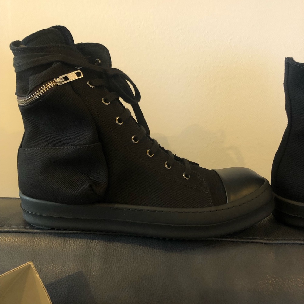 Rick Owen dark shadow high top sneakers